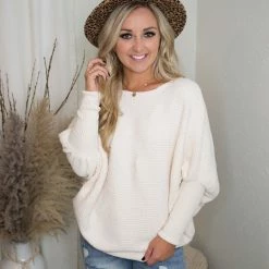 Hyfve Off White Dolman Sleeve Sweater