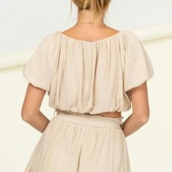 Hyfve Taupe Crop Top New Arrivals