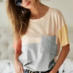 Bibi Color Block Pocket Tee
