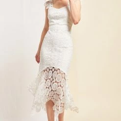 Lena White Lace Maxi Dress