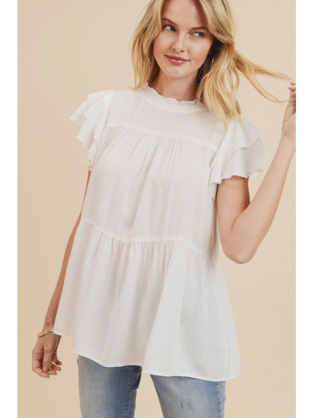 Jodifl New Arrivals White Mock Neck Top 1 Jodifl New Arrivals White Mock Neck Top