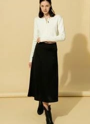 Hyfve Black Satin Skirt