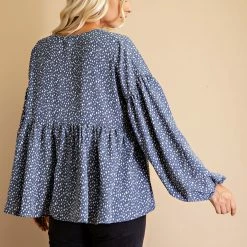Glam Blue Printed Blouse