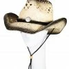 Wall To Wall New Arrivals Black Straw Braided Cowboy Hat
