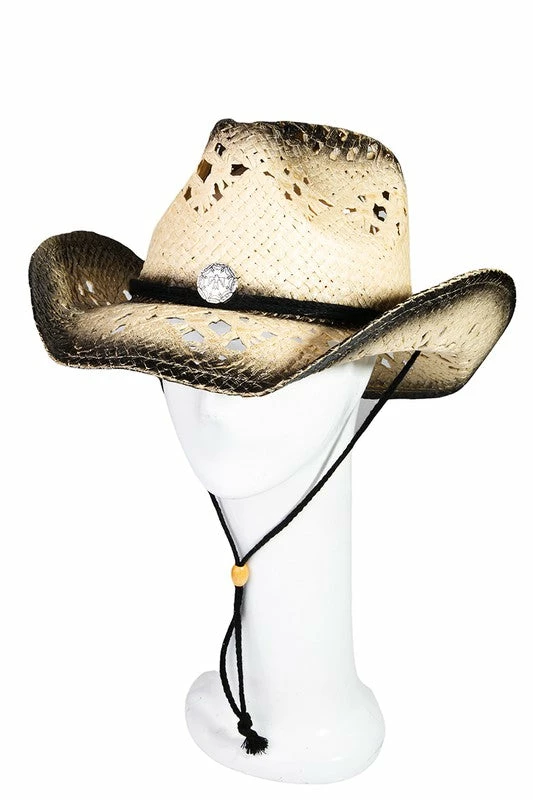 Wall To Wall New Arrivals Black Straw Braided Cowboy Hat 1 Wall To Wall New Arrivals Black Straw Braided Cowboy Hat