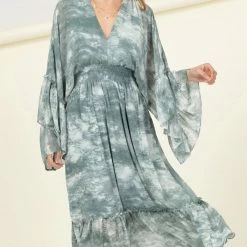 Hyfve New Arrivals Dusty Blue V Neck Maxi