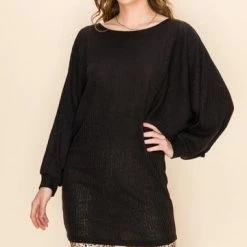 Hyfve Black Ribbed Tunic Dress