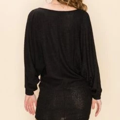 Hyfve Black Ribbed Tunic Dress