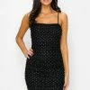 Irishbasic New Arrivals Black Rhinestone Dress