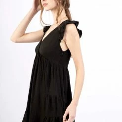Very J New Arrivals Black Tiered Dress
