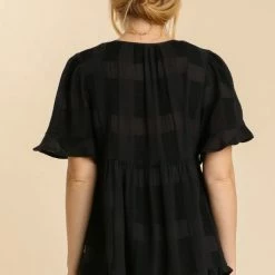 UMGEE New Arrivals Black Babydoll Top
