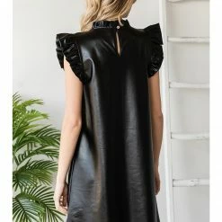 Jodifl Black Metallic Pleather Dress New Arrivals