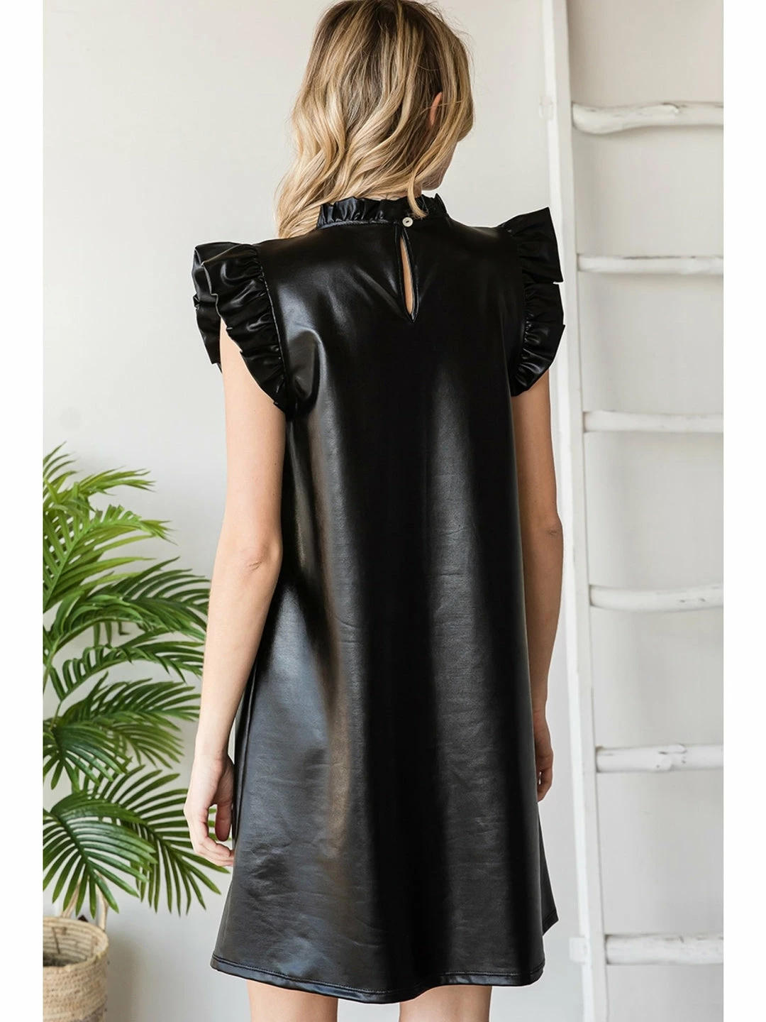 Jodifl Black Metallic Pleather Dress New Arrivals 2 Jodifl Black Metallic Pleather Dress New Arrivals