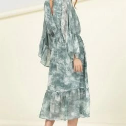 Hyfve New Arrivals Dusty Blue V Neck Maxi