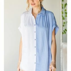 Jodifl Colorblock Button Up Top
