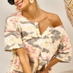 Bibi Camo Pocket Top