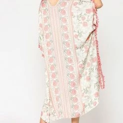 Gigio Blush Printed Fringe Kimono New Arrivals