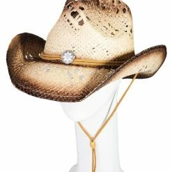 Wall To Wall New Arrivals Brown Straw Braided Cowboy Hat