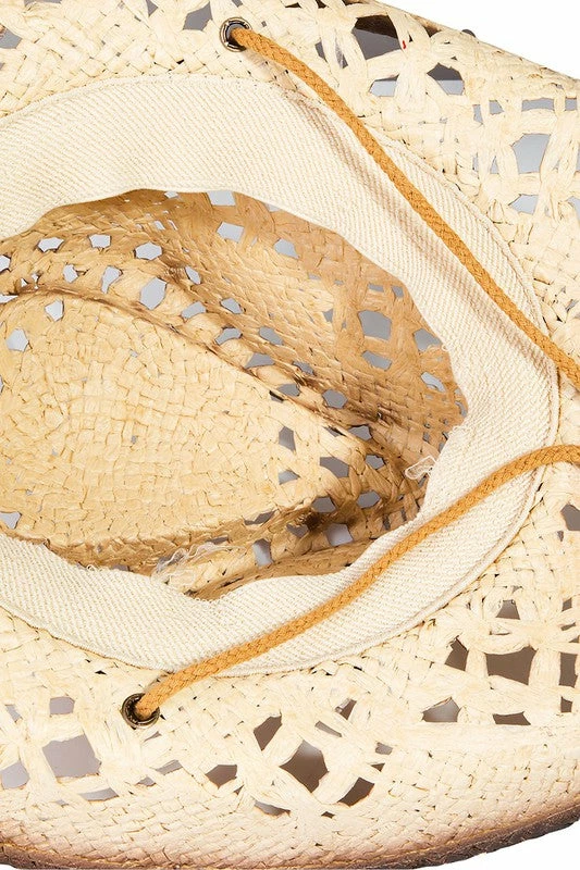 Wall To Wall New Arrivals Brown Straw Braided Cowboy Hat 2 Wall To Wall New Arrivals Brown Straw Braided Cowboy Hat