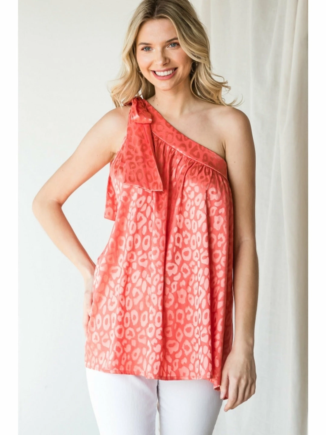 Jodifl Coral One Shoulder Top New Arrivals 1 Jodifl Coral One Shoulder Top New Arrivals