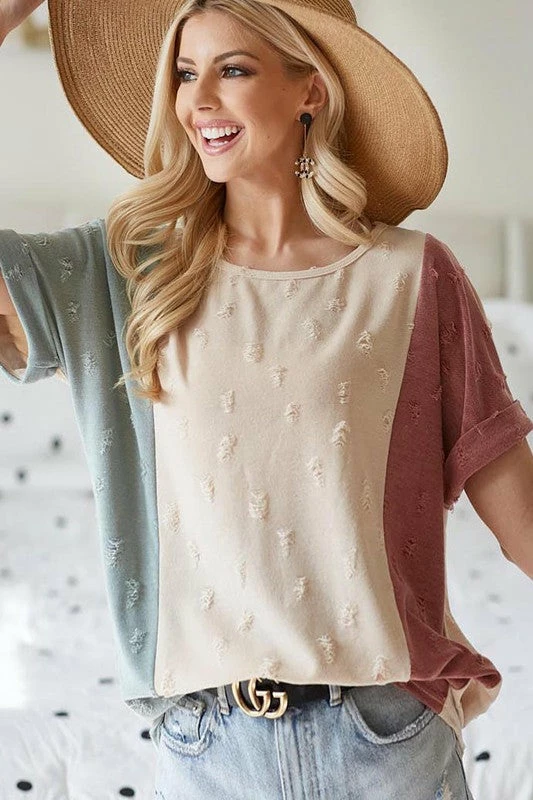 Bibi Taupe/Marsala/Sage Distressed Top New Arrivals 2 Bibi Taupe/Marsala/Sage Distressed Top New Arrivals