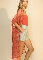 Hyfve Clay Lace Kimono Tops