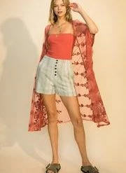 Hyfve Clay Lace Kimono Tops
