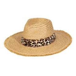 Wall To Wall Leopard Strap Straw Hat New Arrivals