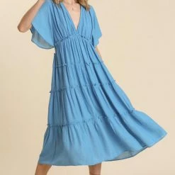 UMGEE New Arrivals Blue Maxi Dress