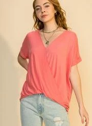 Hyfve Tea Rose Surplice Top Tops