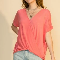 Hyfve Tea Rose Surplice Top Tops