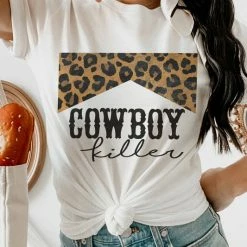 Wknder New Arrivals Cowboy Killer Leopard Tee