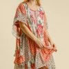 UMGEE Tops Cream Floral/Animal Print Kimono