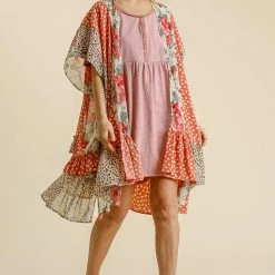 UMGEE Tops Cream Floral/Animal Print Kimono 4 UMGEE Tops Cream Floral/Animal Print Kimono