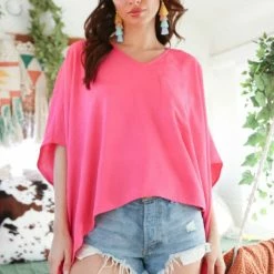 Fantastic Fawn Fuchsia Oversized Top New Arrivals