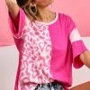 Bibi New Arrivals Fuchsia/Leopard Top