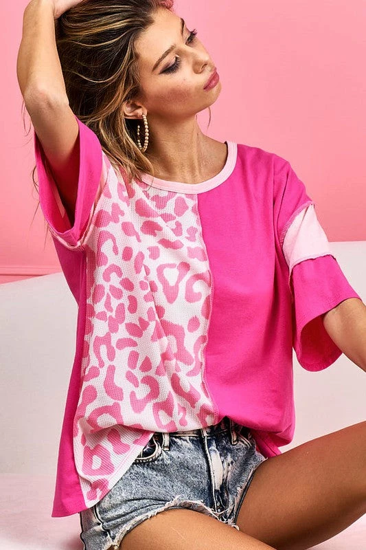 Bibi New Arrivals Fuchsia/Leopard Top 1 Bibi New Arrivals Fuchsia/Leopard Top