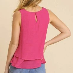 UMGEE New Arrivals Fuchsia Layered Top