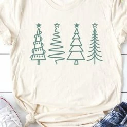 Kissed Apparel Tops Modern Christmas Tree Tee
