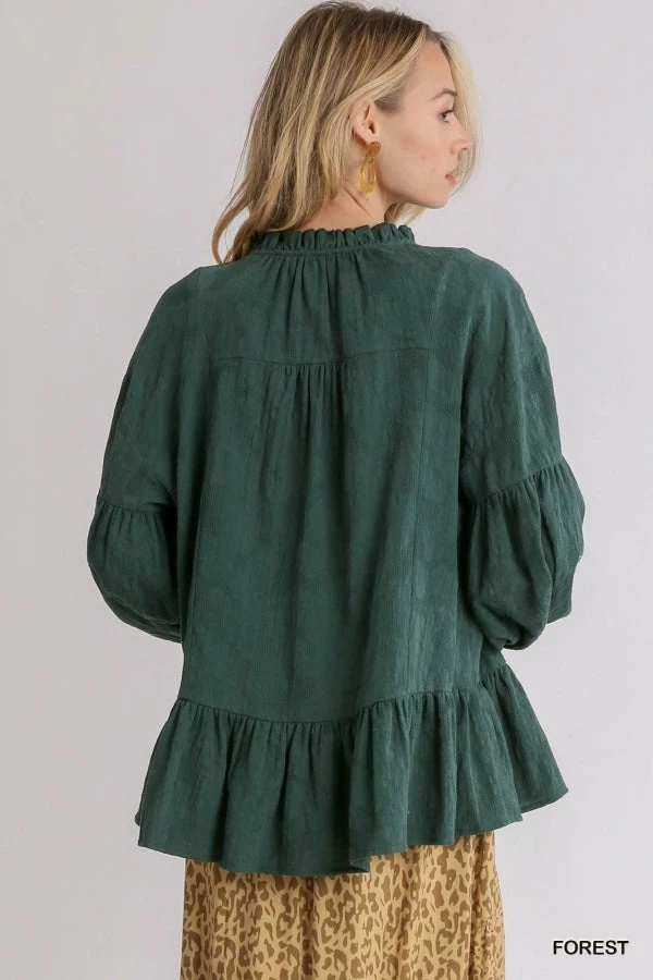 UMGEE Dark Green Babydoll Top 2 UMGEE Dark Green Babydoll Top