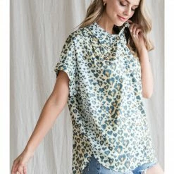 Jodifl New Arrivals Hunter Green Leopard Print Button Up 6 Jodifl New Arrivals Hunter Green Leopard Print Button Up