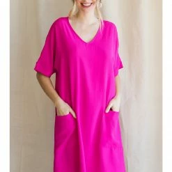 Jodifl Hot Pink Pocket Dress