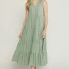 Entro Olive Midi Dress