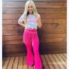Jc&jq Neon Pink Flare Pants