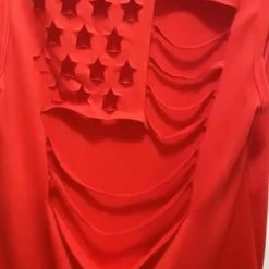 Bibi Red Laser Back Cut Out Tops