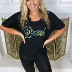 Teammates Tops Duval Black Slouchy Tees