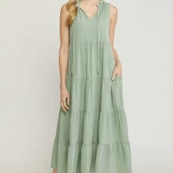 Entro Olive Midi Dress