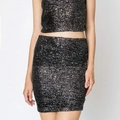 Hyfve Black Sequins Skirt