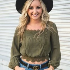 Blu Pepper Tops Olive Top