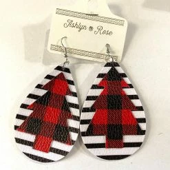 Southern Grace Striped/Christmas Tree Earrings